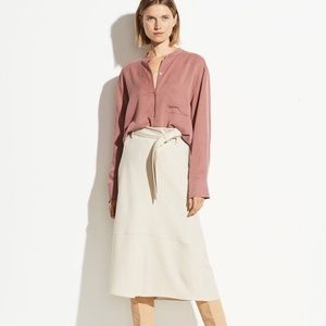 Vince Relaxed Band Collar Blouse